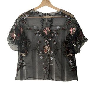 ✨4/$20 Zara floral mesh top